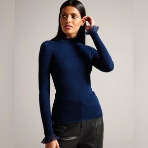 Ted Baker Navy Blue Crew Neck Sweater